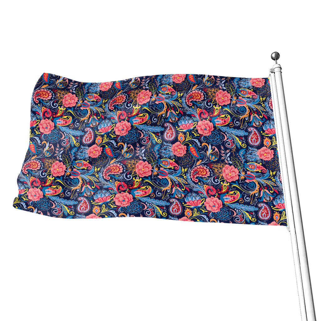 Boho Paisley Pattern Print Flag
