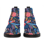 Boho Paisley Pattern Print Flat Ankle Boots