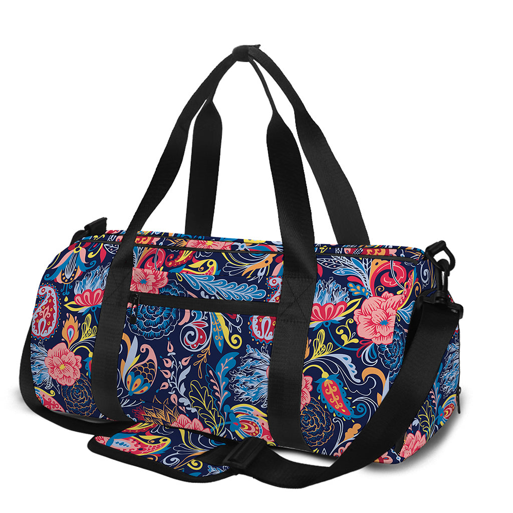 Boho Paisley Pattern Print Gym Bag