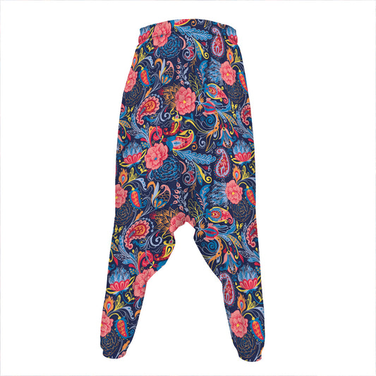 Boho Paisley Pattern Print Hammer Pants