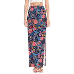Boho Paisley Pattern Print High Slit Maxi Skirt