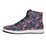 Boho Paisley Pattern Print High Top Leather Sneakers
