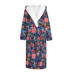 Boho Paisley Pattern Print Hooded Bathrobe