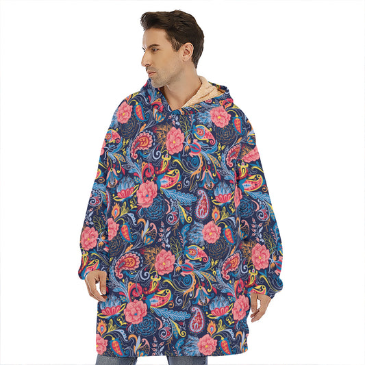 Boho Paisley Pattern Print Hoodie Blanket