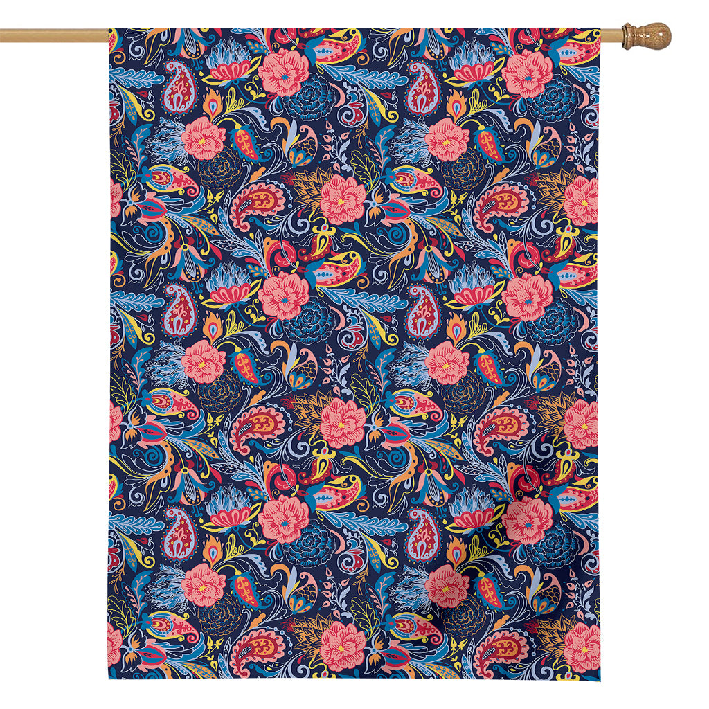 Boho Paisley Pattern Print House Flag