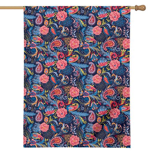 Boho Paisley Pattern Print House Flag