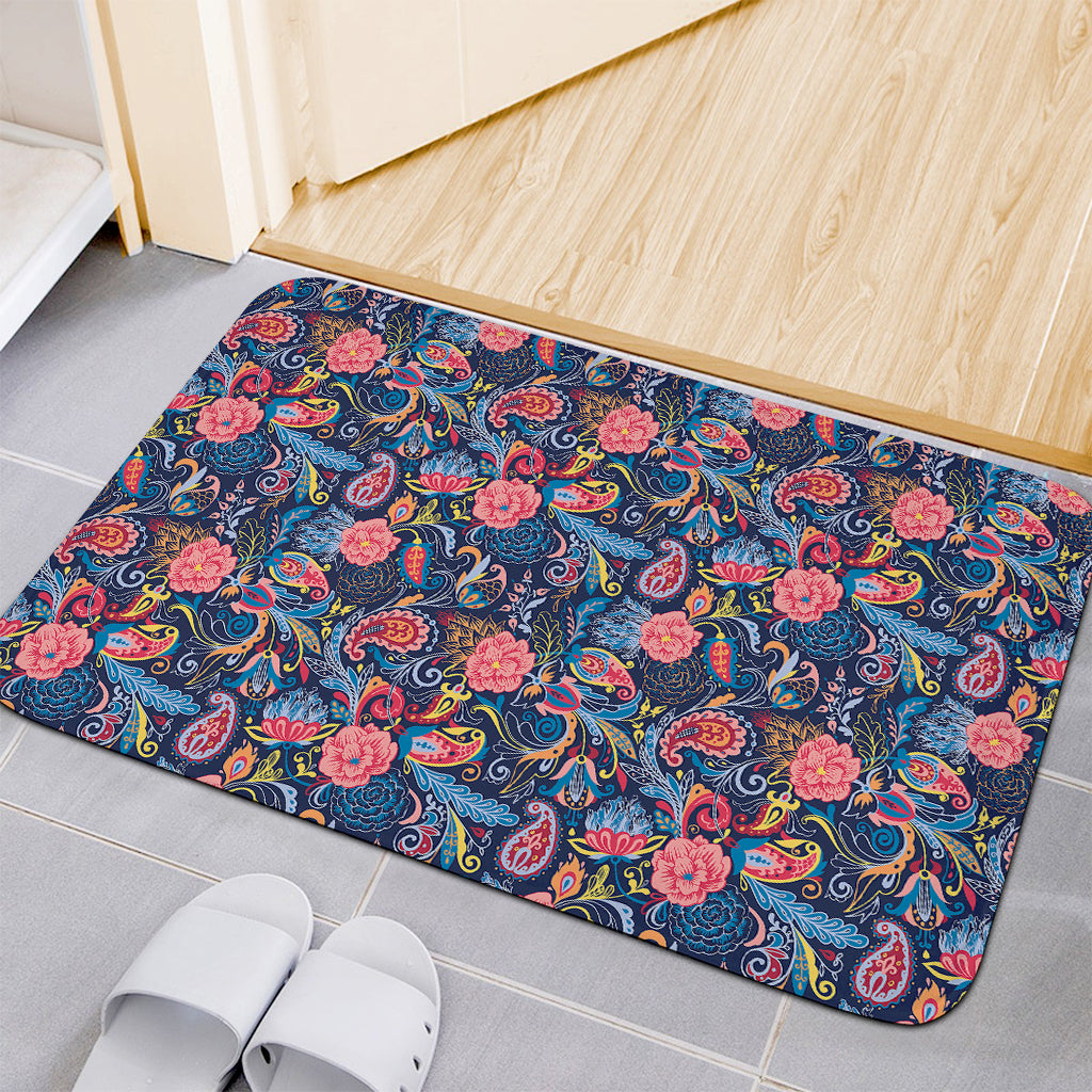 Boho Paisley Pattern Print Indoor Door Mat