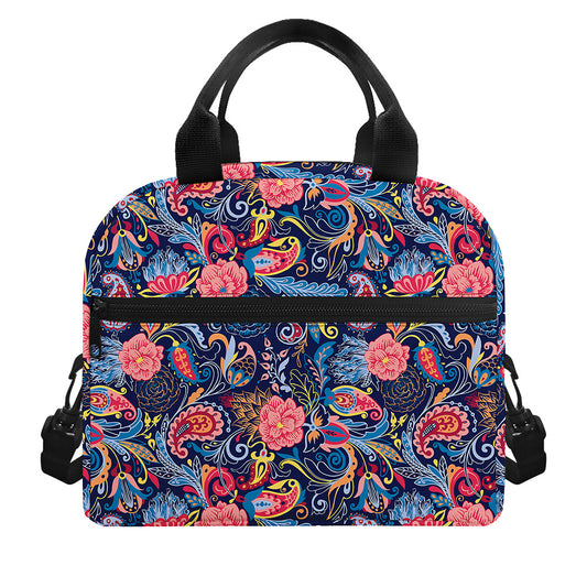 Boho Paisley Pattern Print Insulated Lunch Bag