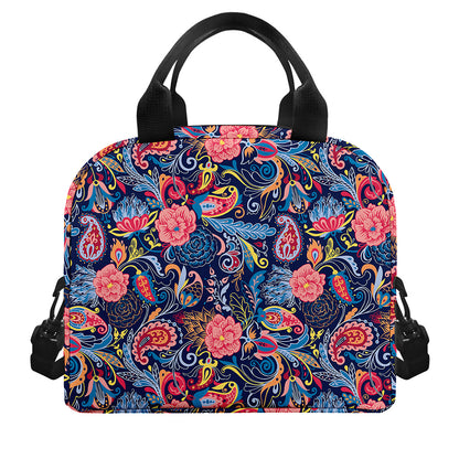Boho Paisley Pattern Print Insulated Lunch Bag