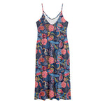 Boho Paisley Pattern Print Jersey Midi Cami Dress