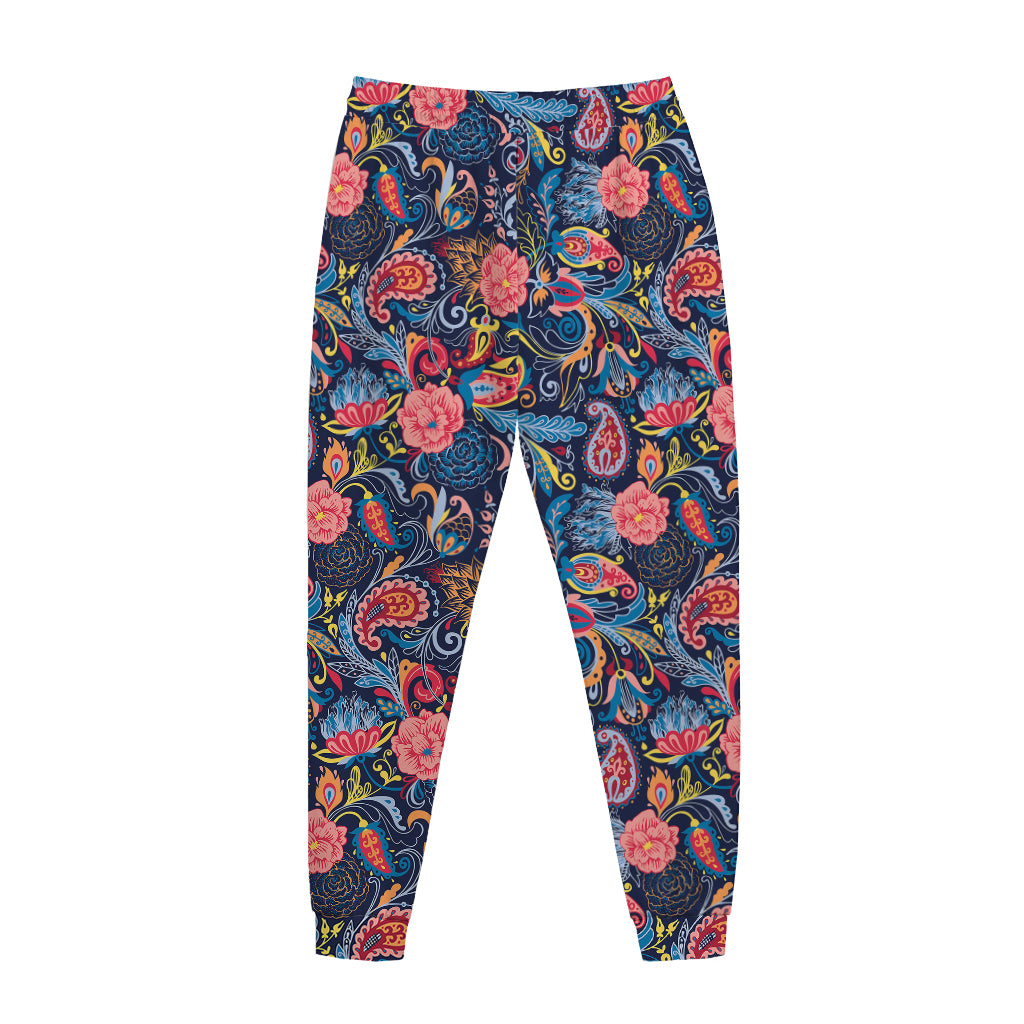 Boho Paisley Pattern Print Jogger Pants