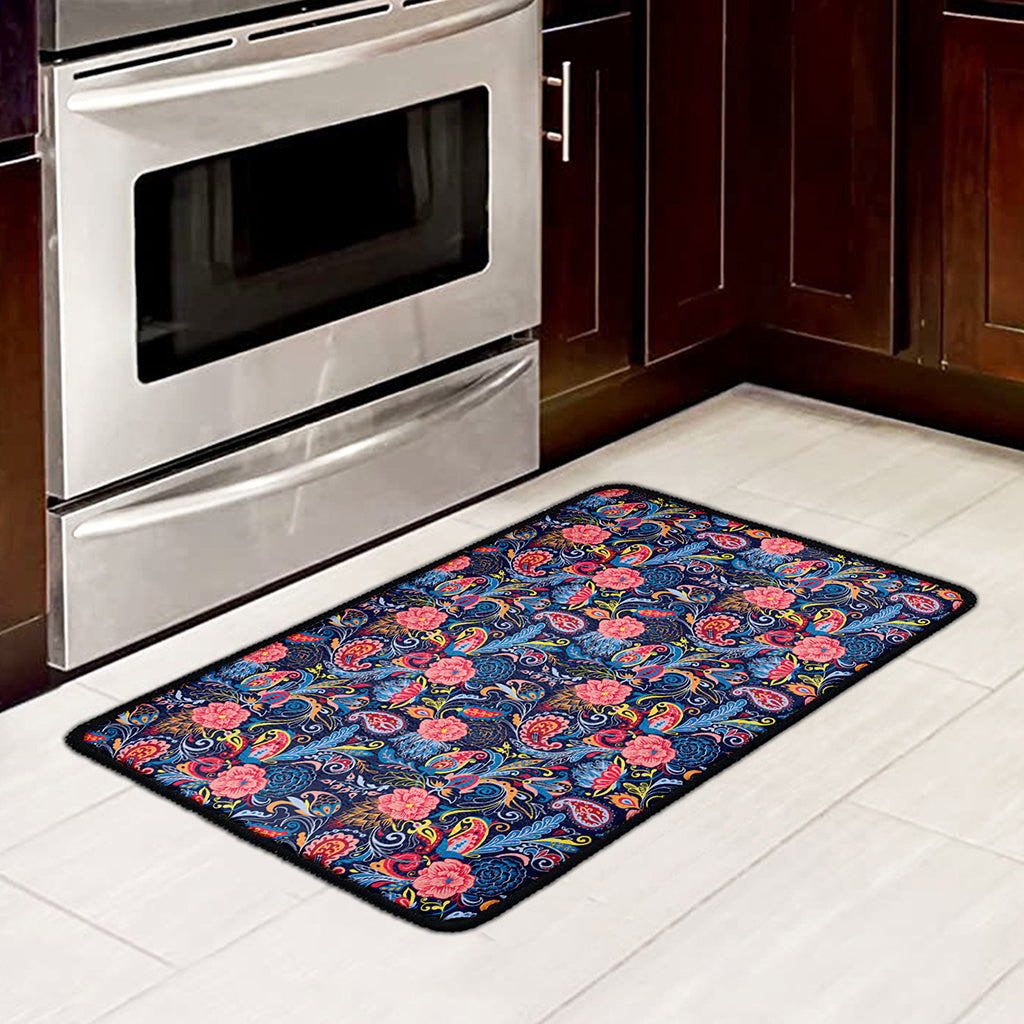 Boho Paisley Pattern Print Kitchen Mat