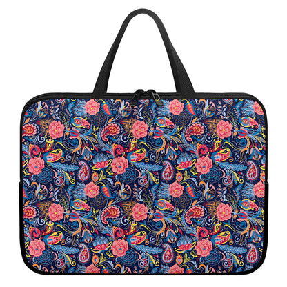 Boho Paisley Pattern Print Laptop Sleeve With Handle