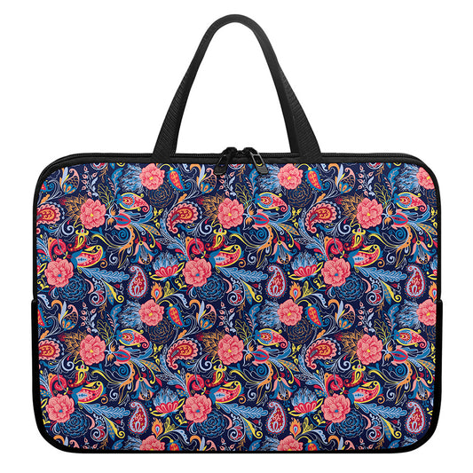 Boho Paisley Pattern Print Laptop Sleeve With Handle