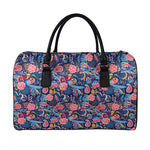 Boho Paisley Pattern Print Leather Duffle Bag