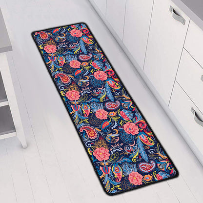 Boho Paisley Pattern Print Long Kitchen Mat