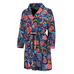 Boho Paisley Pattern Print Men's Bathrobe