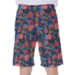 Boho Paisley Pattern Print Men's Beach Shorts