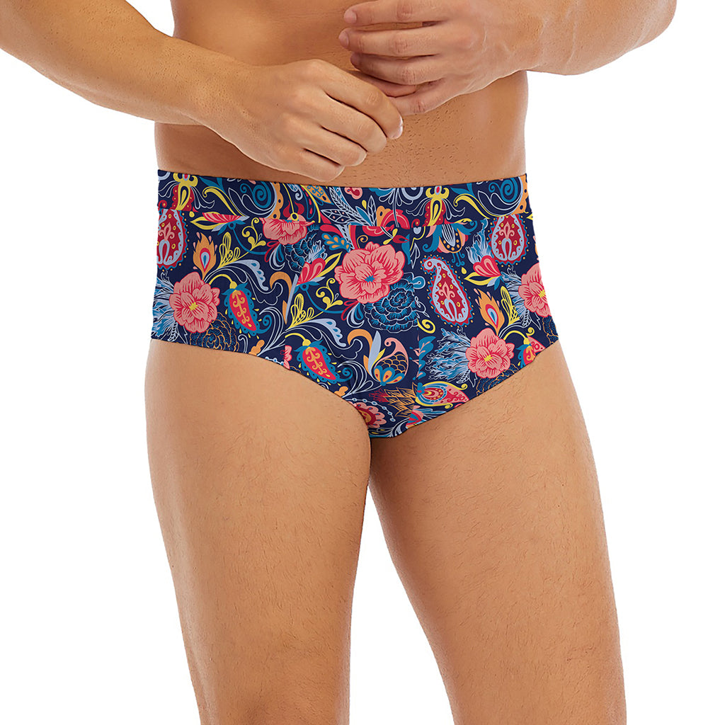 Boho Paisley Pattern Print Men's Briefs