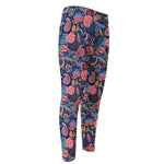 Boho Paisley Pattern Print Men's Compression Pants