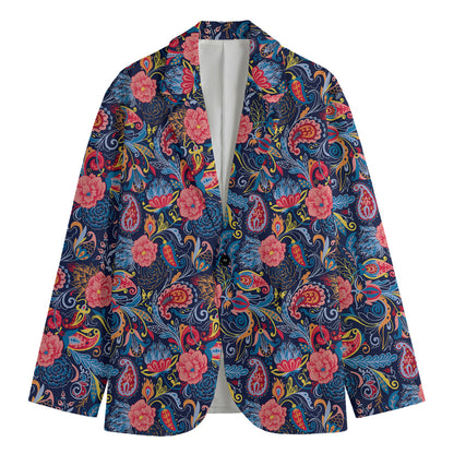 Boho Paisley Pattern Print Men's Cotton Blazer