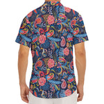 Boho Paisley Pattern Print Men's Deep V-Neck Shirt