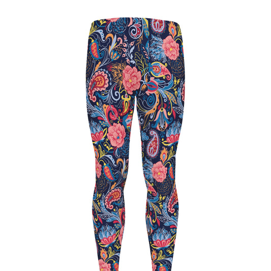 Boho Paisley Pattern Print Men's leggings