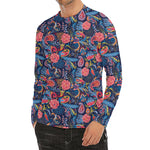 Boho Paisley Pattern Print Men's Long Sleeve Rash Guard