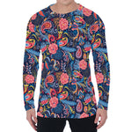 Boho Paisley Pattern Print Men's Long Sleeve T-Shirt