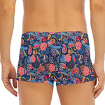 Boho Paisley Pattern Print Men's Short Boxer Briefs