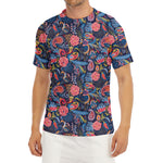 Boho Paisley Pattern Print Men's Short Sleeve Rash Guard