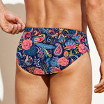 Boho Paisley Pattern Print Men's Swim Briefs