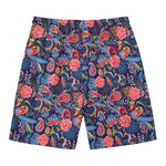 Boho Paisley Pattern Print Men's Swim Trunks