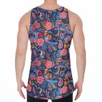 Boho Paisley Pattern Print Men's Velvet Tank Top