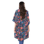 Boho Paisley Pattern Print Open Front Beach Cover Up
