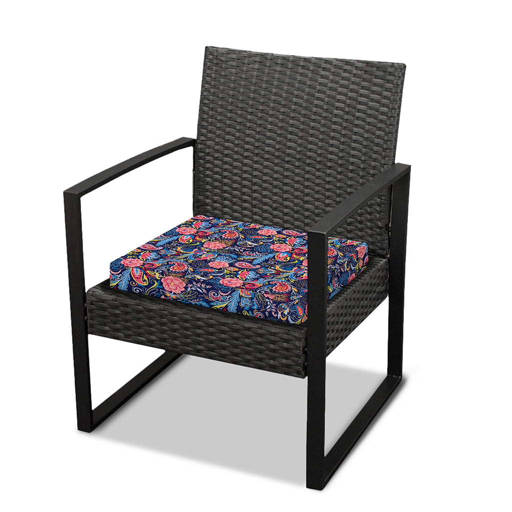 Boho Paisley Pattern Print Outdoor Seat Cushion Cover
