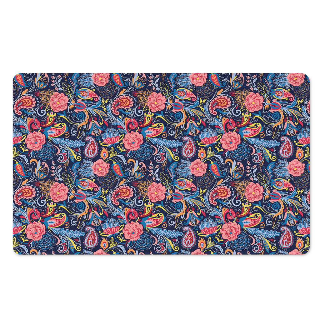 Boho Paisley Pattern Print Polyester Doormat