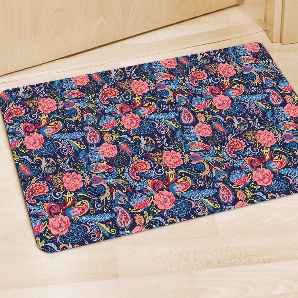Boho Paisley Pattern Print Polyester Doormat