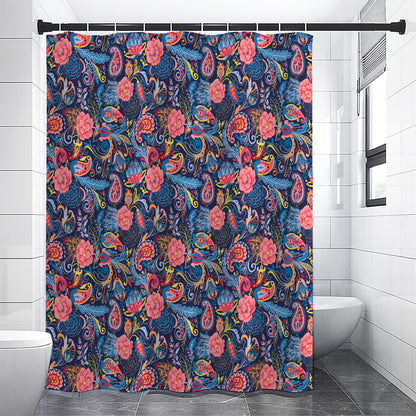 Boho Paisley Pattern Print Premium Shower Curtain