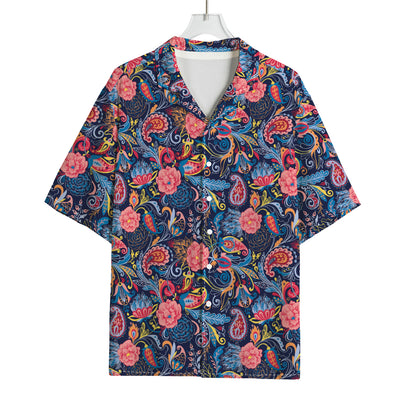 Boho Paisley Pattern Print Rayon Hawaiian Shirt