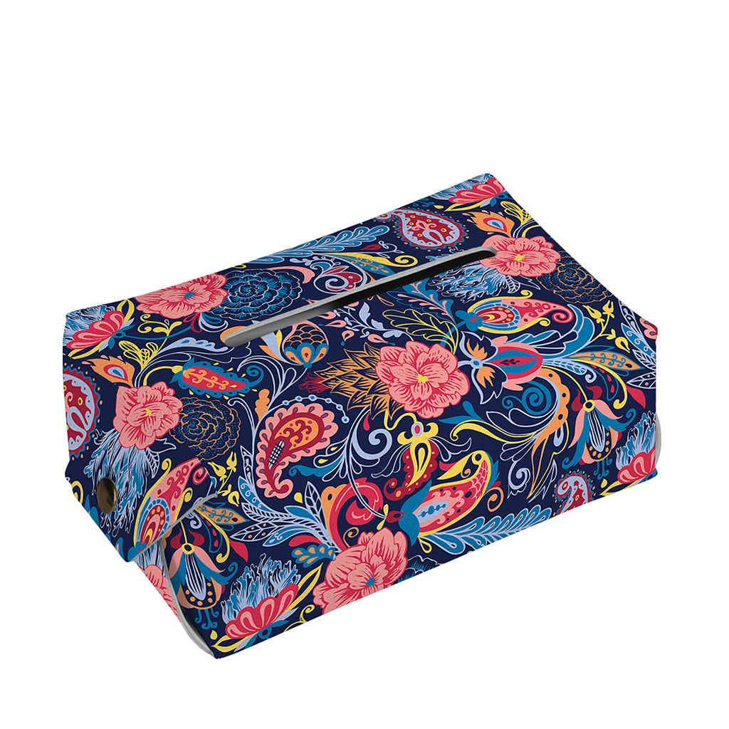 Boho Paisley Pattern Print Rectangle Tissue Box Cover