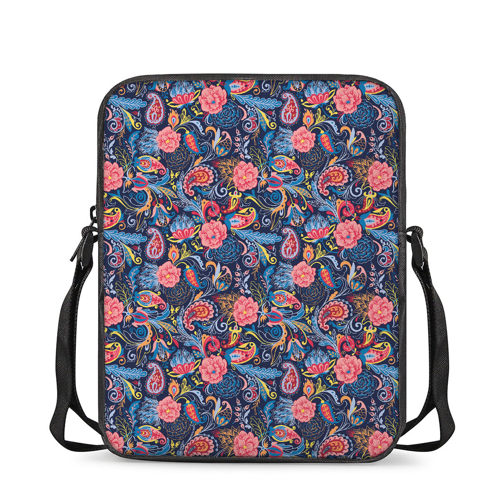 Boho Paisley Pattern Print Rectangular Crossbody Bag