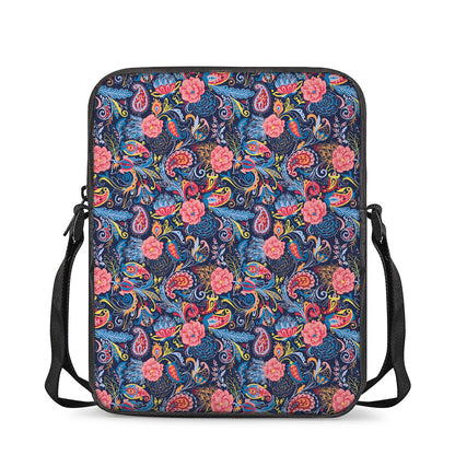 Boho Paisley Pattern Print Rectangular Crossbody Bag