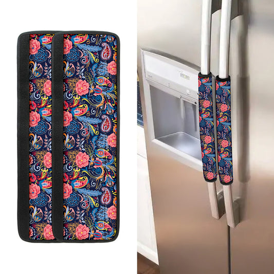 Boho Paisley Pattern Print Refrigerator Handle Covers