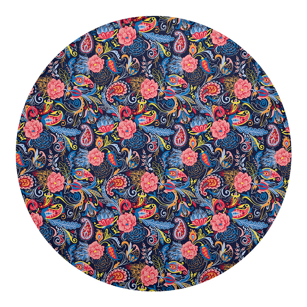 Boho Paisley Pattern Print Round Blanket