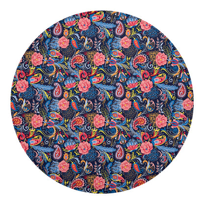 Boho Paisley Pattern Print Round Blanket