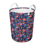 Boho Paisley Pattern Print Round Laundry Basket