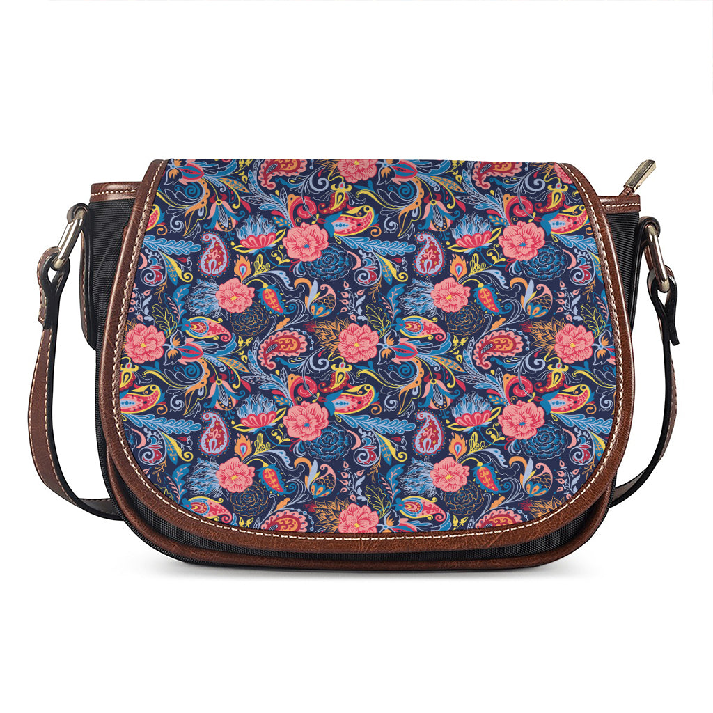 Boho Paisley Pattern Print Saddle Bag