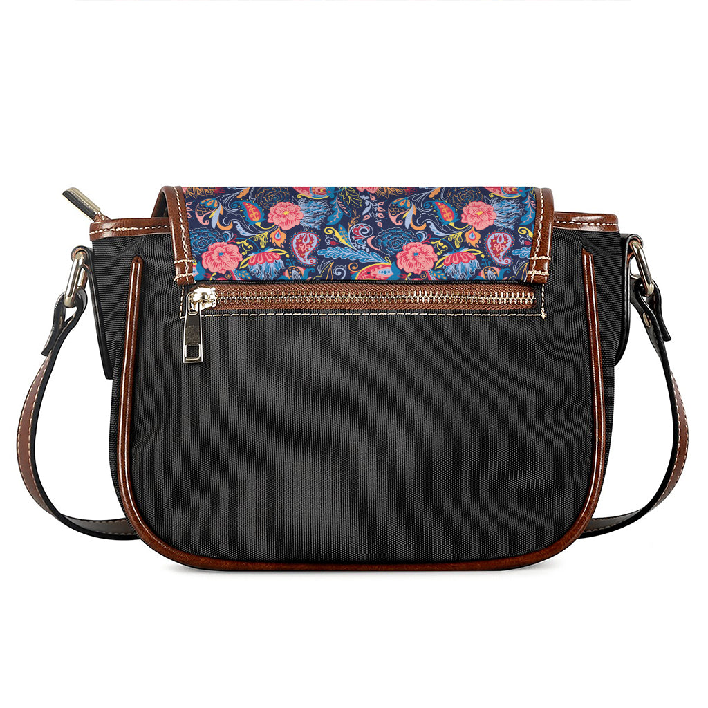 Boho Paisley Pattern Print Saddle Bag