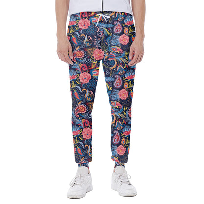 Boho Paisley Pattern Print Scuba Joggers